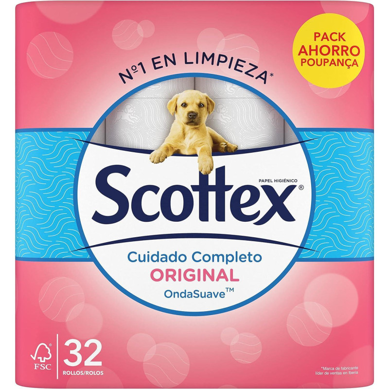 PAQUETE 32 ROLLOS PAPEL HIGIÉNICO SCOTTEX