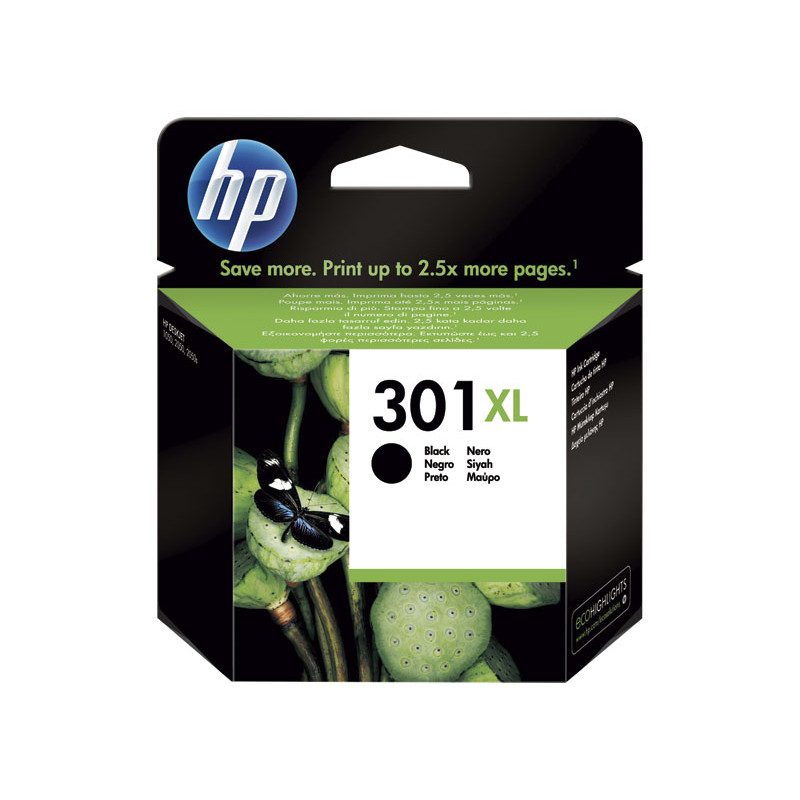 CARTUCHO DE TINTA ORIGINAL HP 301XL DE ALTA CAPACIDAD