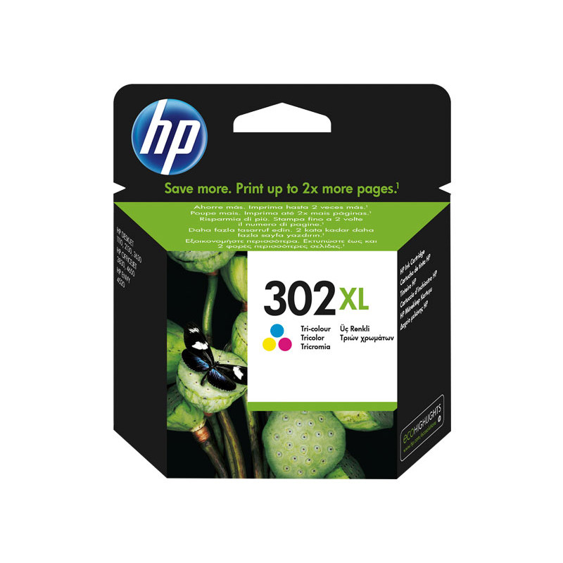 CARTUCHO DE TINTA ORIGINAL HP 302XL DE ALTA CAPACIDAD