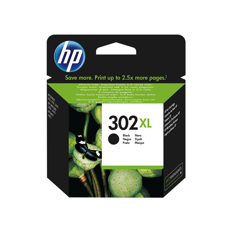 CARTUCHO DE TINTA ORIGINAL HP 302XL DE ALTA CAPACIDAD