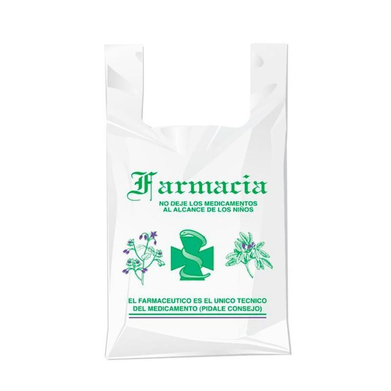 PACK 200 BOLSAS CAMISETA FARMACIA 19x35cm