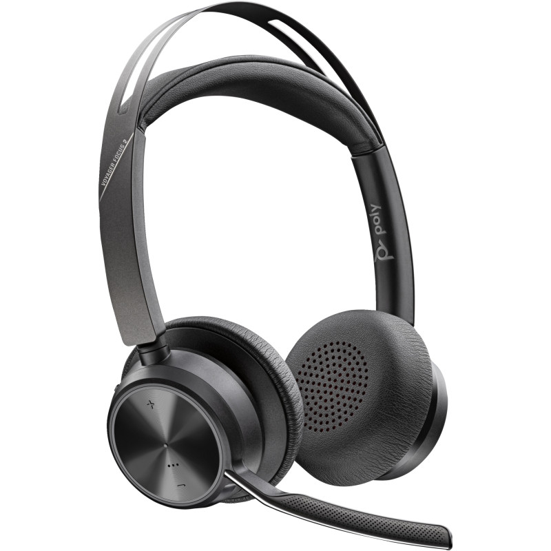 AURICULARES VOYAGER FOCUS 2-M CON CERTIFICACIÓN PARA MICROSOFT TEAMS Y SOPORTE DE CARGA