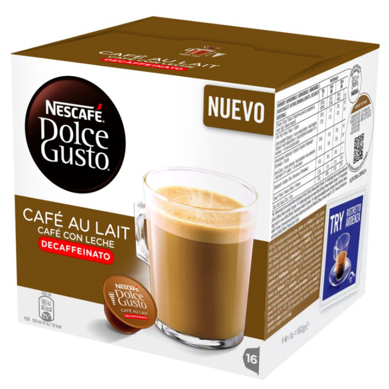 DOLCE GUSTO CAFÉ AU LAIT DECAFFEINATED DOSIS DE CAFÉ 16 PIEZA(S)