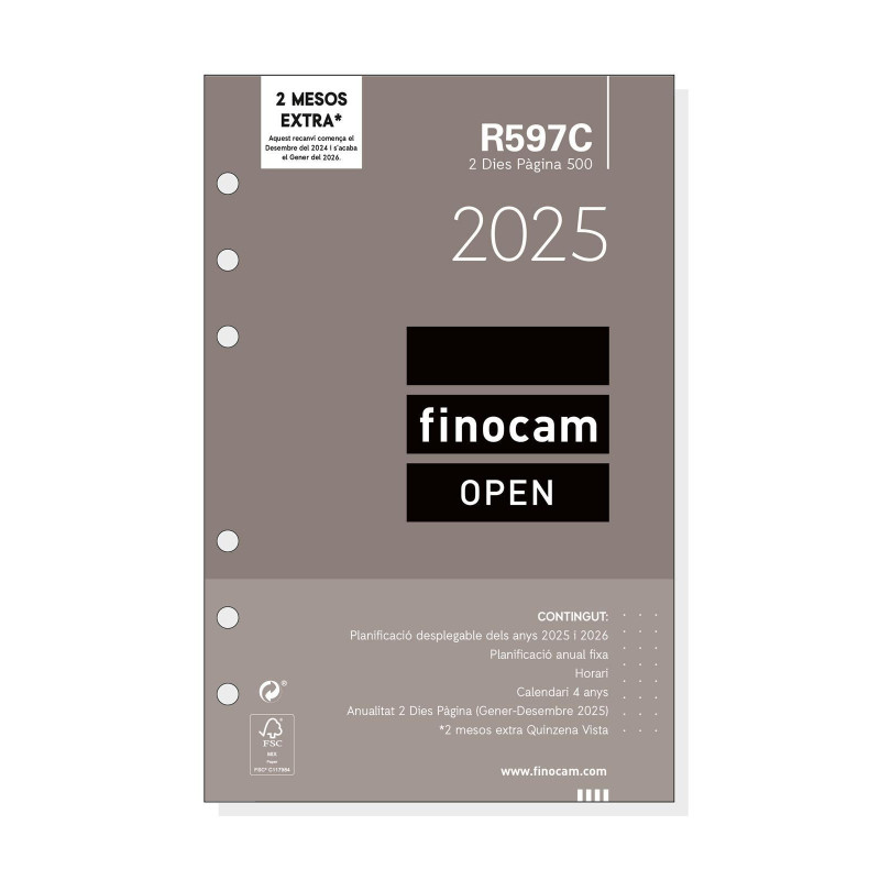 RECAMBIO ANUALIDAD 2025 FINOCAM "OPEN: R597" 2 DÍAS PÁGINA CATALÁN