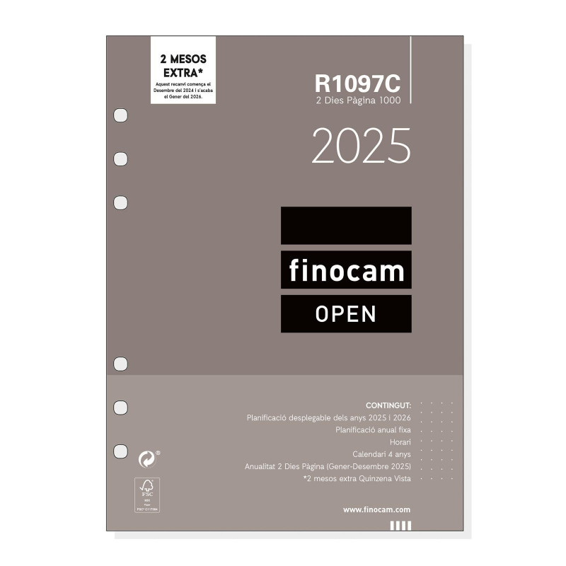 RECAMBIO ANUALIDAD 2025 FINOCAM "OPEN: R1097" 2 DÍAS PÁGINA CATALÁN