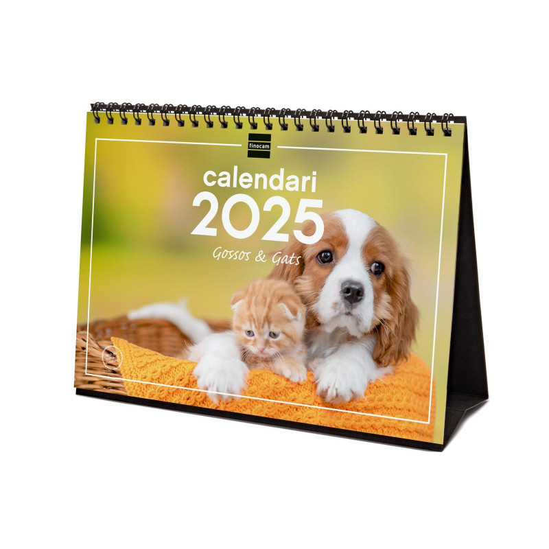 CALENDARIO SOBREMESA 2025 FINOCAM "IMÁGENES: PERROS Y GATOS" CATALÁN