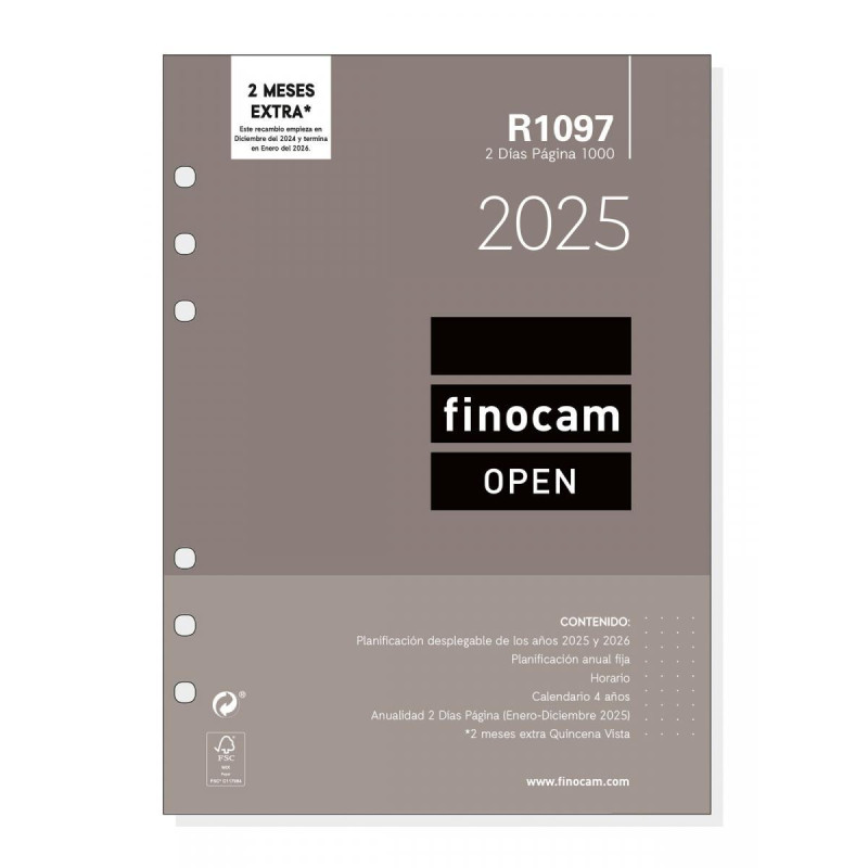 RECAMBIO ANUALIDAD 2025 FINOCAM "OPEN: R1097" 2 DÍAS PÁGINA CASTELLANO