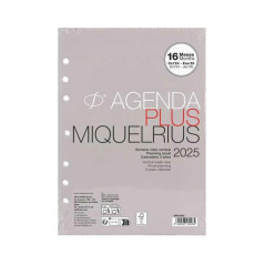 RECAMBIO AGENDA 2025 MIQUELRIUS "INTEGRAL: PLUS" SEMANA VISTA VERTICAL CASTELLANO