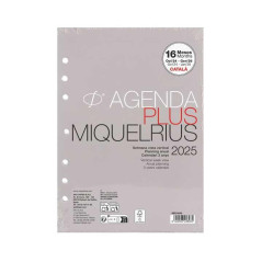 RECAMBIO AGENDA 2025 MIQUELRIUS "INTEGRAL: PLUS" SEMANA VISTA VERTICAL CATALÁN