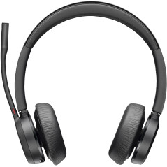 AURICULARES VOYAGER 4320-M CON CERTIFICACIÓN PARA MICROSOFT TEAMS + LLAVE BT700 + SOPORTE DE CARGA