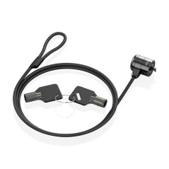 CABLE DE SEGURIDAD CON CERRADURA DE LLAVE PARA ORDENADOR, MONITOR, PORTÁTIL 1.5M