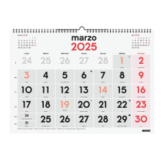 CALENDARIO DE PARED 2025 FINOCAM "NEUTRO: Nº GRANDES L" CASTELLANO