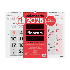 CALENDARIO DE PARED 2025 FINOCAM "NEUTRO: MIXTO XL" CASTELLANO