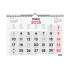 CALENDARIO DE PARED 2025 FINOCAM "NEUTRO: Nº GRANDES M" CATALÁN