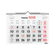 CALENDARIO DE PARED 2025 FINOCAM "NEUTRO: Nº GRANDES S" CASTELLANO