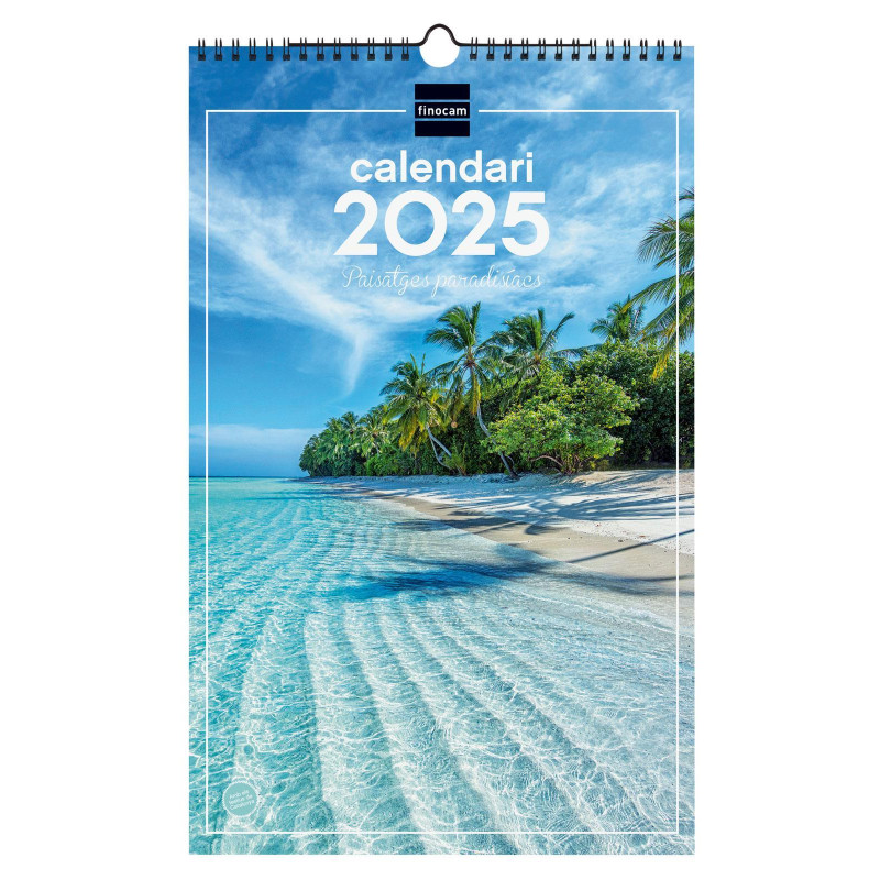 CALENDARIO DE PARED 2025 FINOCAM "IMÁGENES: PAISAJES PARADISÍACOS" CATALÁN