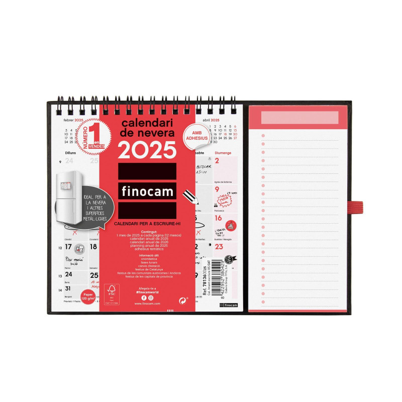 CALENDARIO DE PARED 2025 FINOCAM "NEUTRO: CON IMÁN XS" CATALÁN