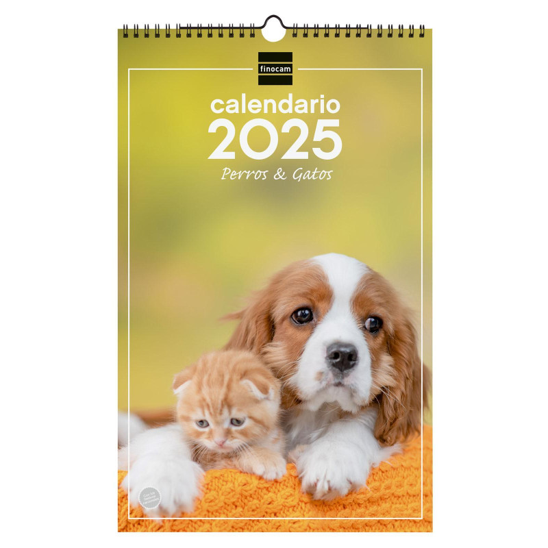 CALENDARIO DE PARED 2025 FINOCAM "IMÁGENES: PERROS Y GATOS" CASTELLANO