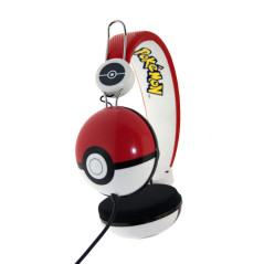 POKÉMON POKEBALL AURICULARES ALÁMBRICO DIADEMA MÚSICA NEGRO, ROJO, BLANCO