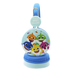 BABY SHARK AURICULARES ALÁMBRICO DIADEMA MÚSICA AZUL