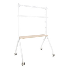 ILOVE SOPORTE DE SUELO CON RUEDAS PARA PANTALLA 49\"-80\", BLANCO Y HAYA