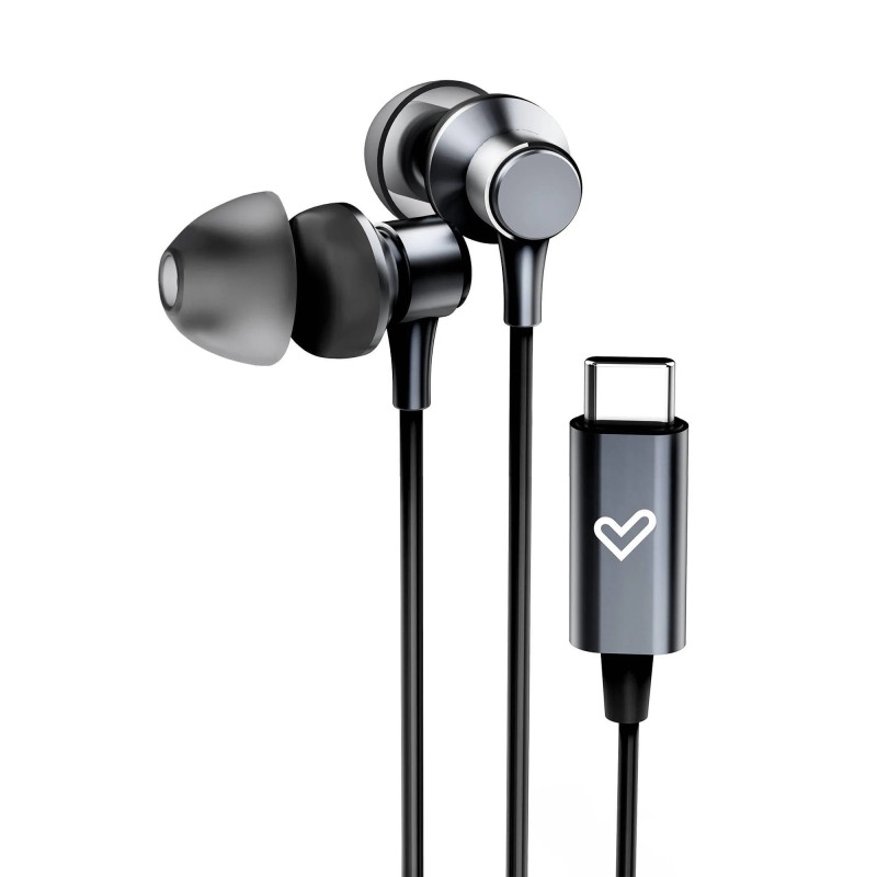 METALLIZED TYPE C AURICULARES ALÁMBRICO DENTRO DE OÍDO LLAMADAS/MÚSICA USB TIPO C NEGRO, GRIS