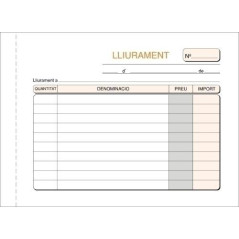 TALONARIO LOAN ENTREGAS 8º APAISADO TRIPLE AUTOCOPIA CATALÁN