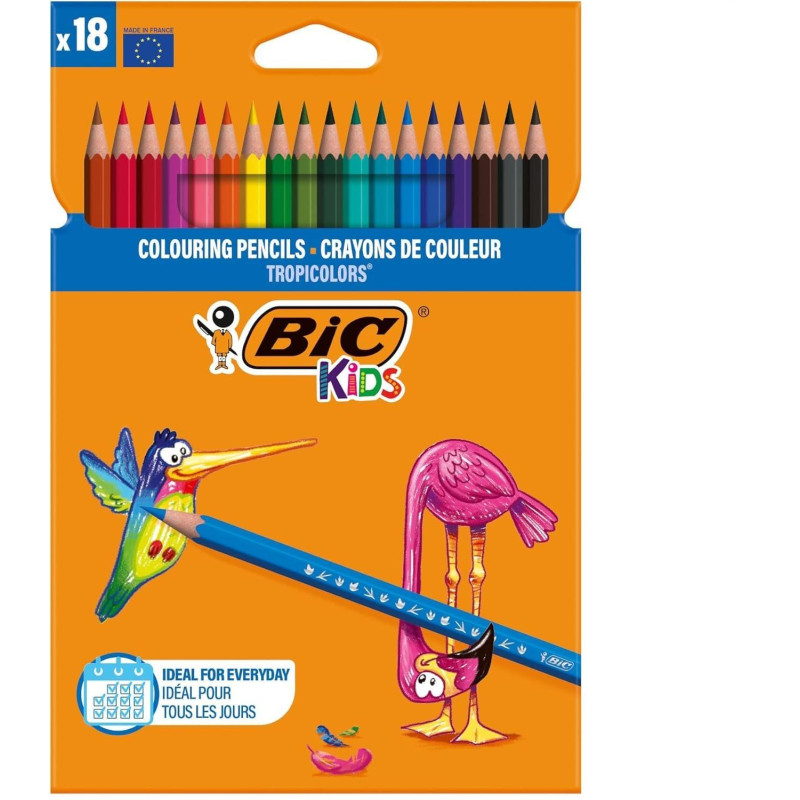 CAJA 18 LÁPICES BIC KIDS TROPICOLORS