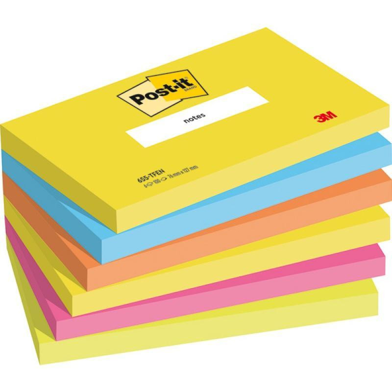 PACK 6 BLOCS DE NOTAS POST-IT "ENERGETIC" 76x127mm