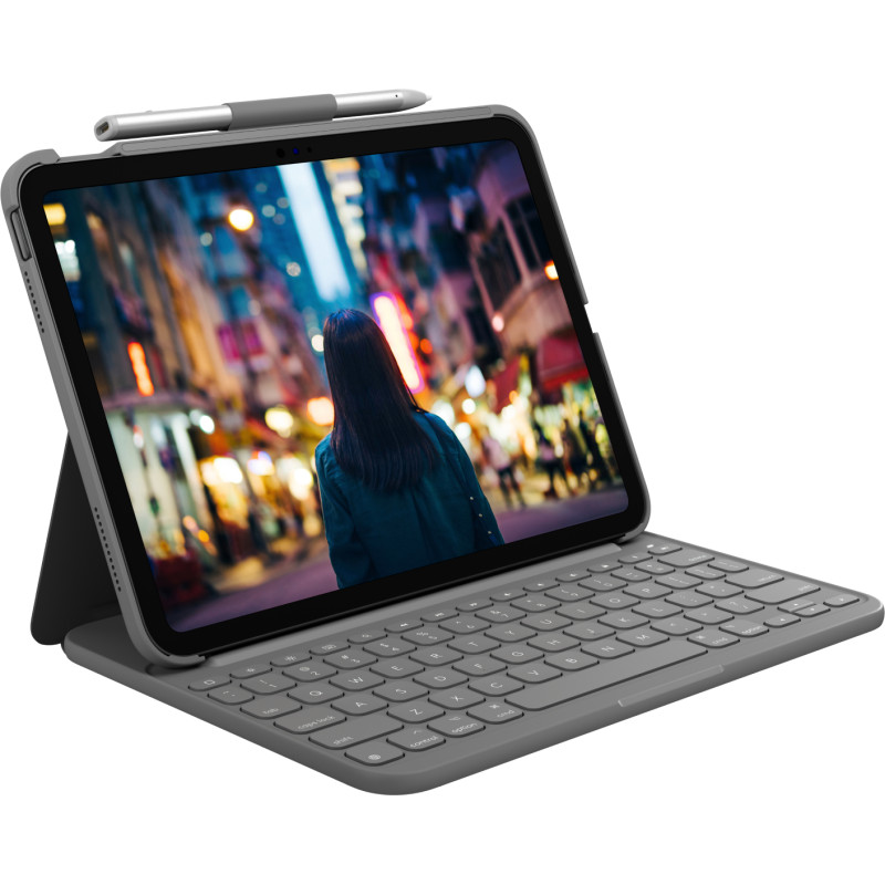 SLIM FOLIO QWERTY INGLÉS DEL REINO UNIDO BLUETOOTH GRIS