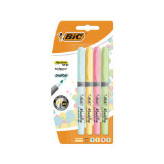 BLÍSTER 4 MARCADORES FLUORESCENTES BIC HIGHLIGHTER GRIP PASTEL