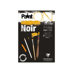 BLOC 20h CLAIREFONTAINE "PAINT`ON: NOIR" 250gr A4