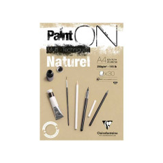 BLOC 30h CLAIREFONTAINE "PAINT`ON: NATUREL" 250gr A4