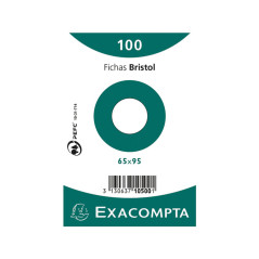 PACK 100 FICHAS EXACOMPTA LISAS 65x95mm