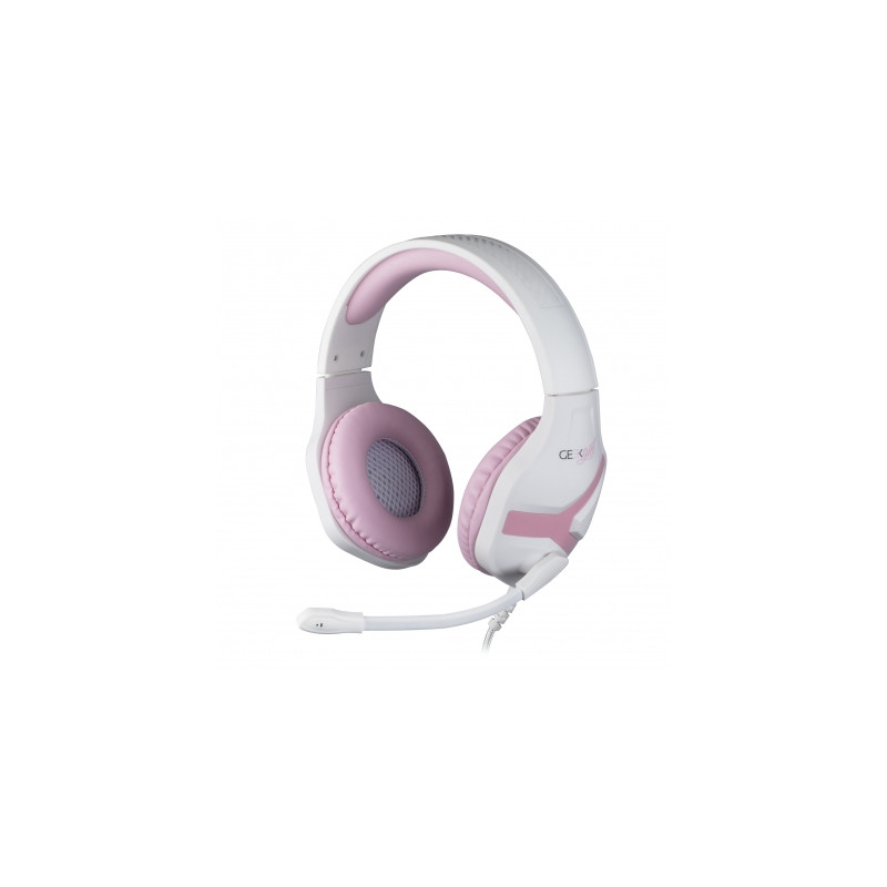 GEEK GIRL CRYSTAL AURICULARES ALÁMBRICO DIADEMA JUEGO ROSA, BLANCO