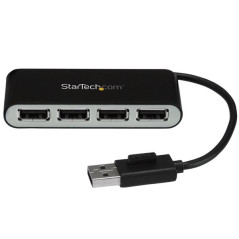 CONCENTRADOR LADRÓN USB 2.0 DE 4 PUERTOS CON CABLE INTEGRADO - HUB PORTÁTIL USB 2.0