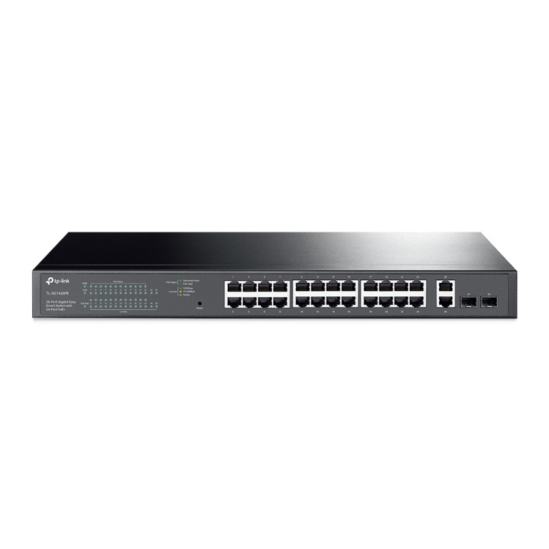 TL-SG1428PE SWITCH GESTIONADO GIGABIT ETHERNET (10/100/1000) ENERGÍA SOBRE ETHERNET (POE) 1U NEGRO