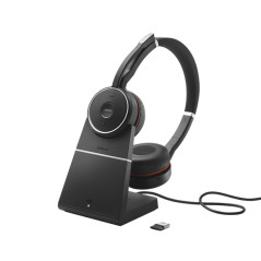 EVOLVE 75 AURICULARES INALÁMBRICO Y ALÁMBRICO DIADEMA LLAMADAS/MÚSICA BLUETOOTH BASE DE CARGA NEGRO