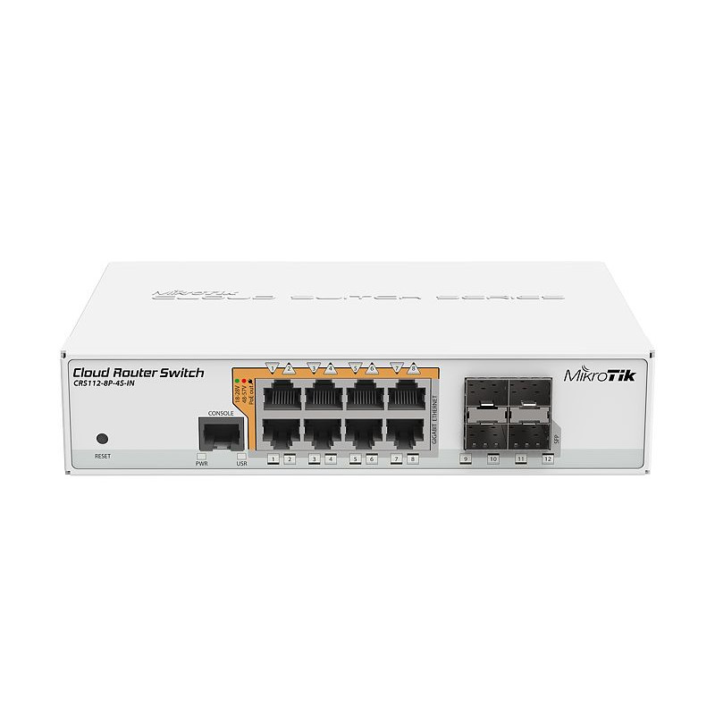 CRS112-8P-4S-IN SWITCH GIGABIT ETHERNET (10/100/1000) ENERGÍA SOBRE ETHERNET (POE) BLANCO