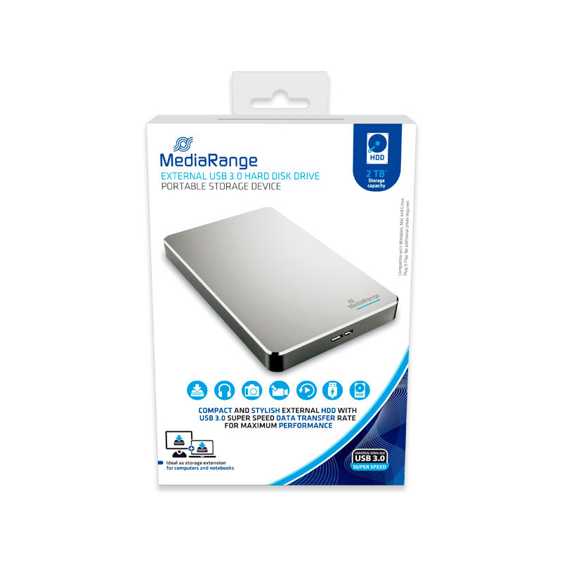 DISCO DURO EXTERNO 3.0 MEDIARANGE 2 TB 2.5"