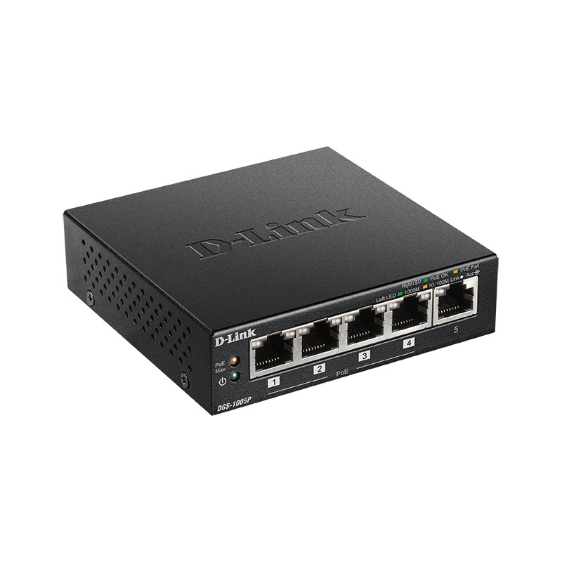 DGS-1005P SWITCH NO ADMINISTRADO L2 GIGABIT ETHERNET (10/100/1000) ENERGÍA SOBRE ETHERNET (POE) NEGR