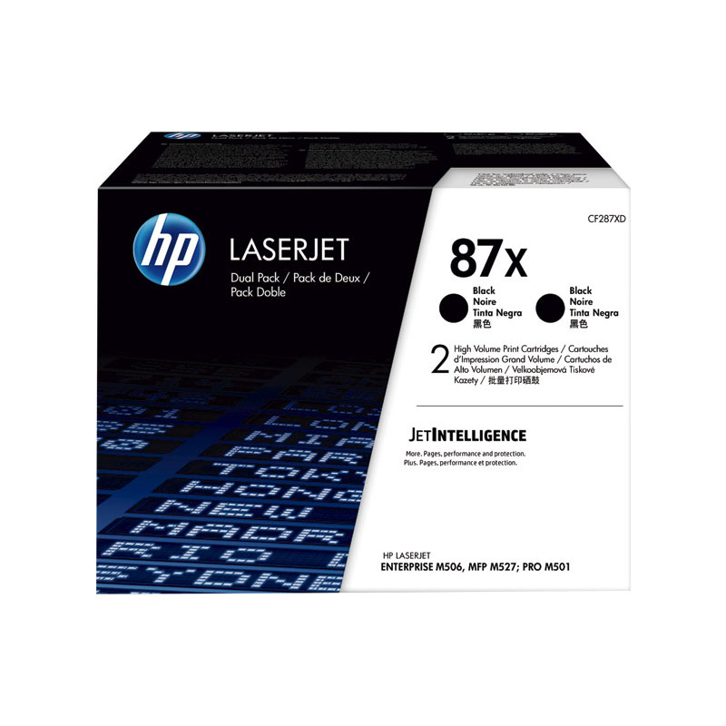 PACK DE AHORRO DE 2 CARTUCHOS DE TÓNER ORIGINAL LASERJET HP 87X