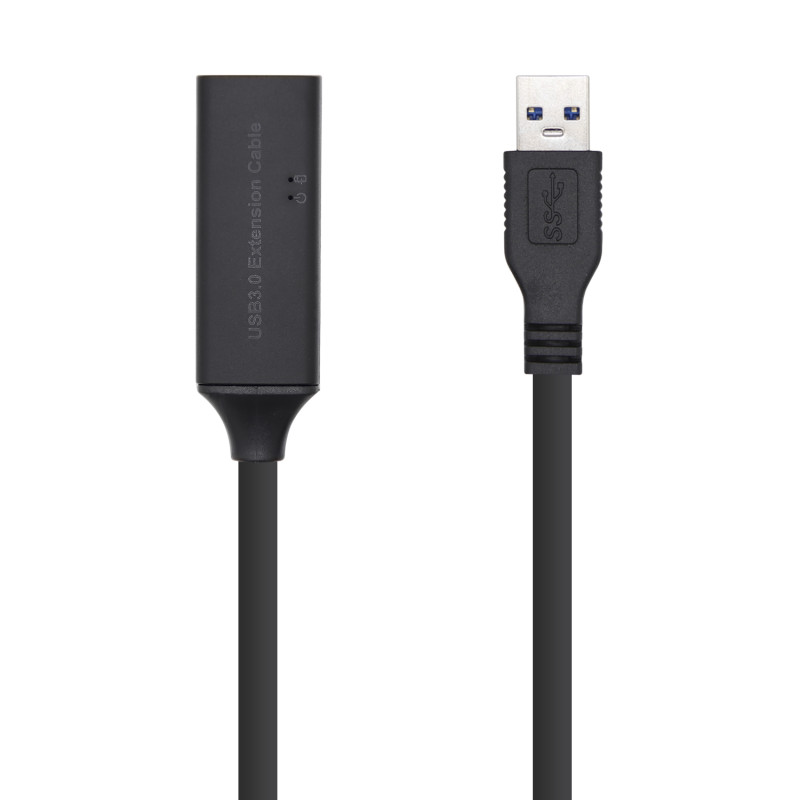 CABLE USB 3.0 PROLONGADOR CON AMPLIFICADOR Y ALIM., TIPO A/M-A/H, NEGRO, 15M