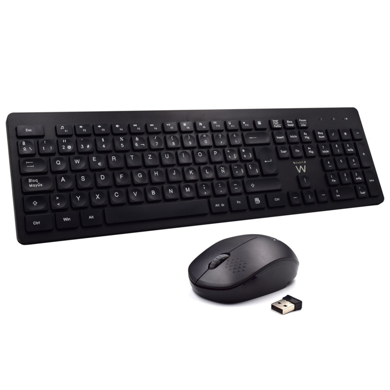 EW3256 TECLADO RF INALÁMBRICO QWERTY ESPAÑOL NEGRO