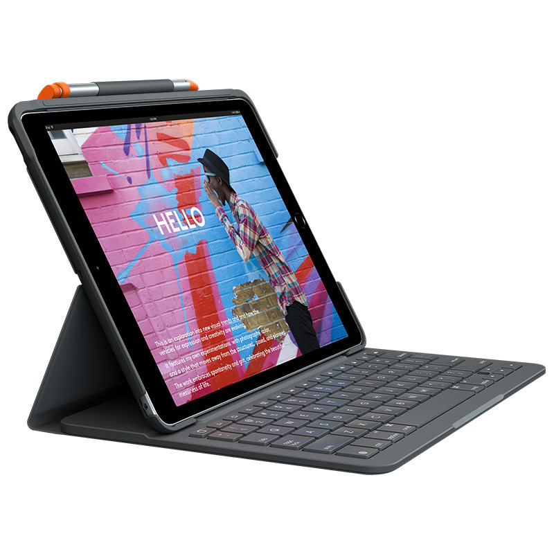 SLIM FOLIO FOR IPAD (7TH, 8TH, & 9TH GENERATION) GRAFITO BLUETOOTH QWERTY ESPAÑOL