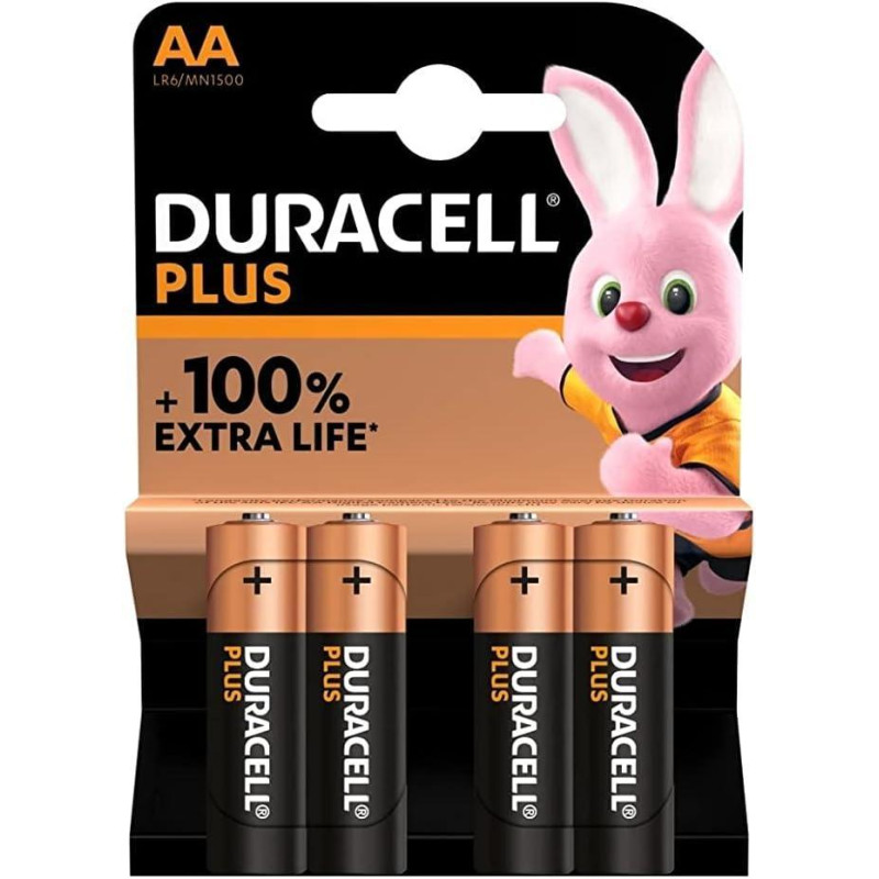 PACK 4 PILAS DURACELL ALCALINAS PLUS POWER AA