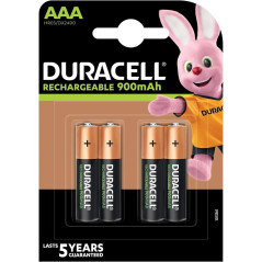 BLÍSTER 4 PILAS DURACELL RECARGABLES AAA 900mAh