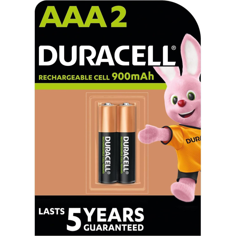 BLÍSTER 2 PILAS DURACELL RECARGABLES AAA 900mAh