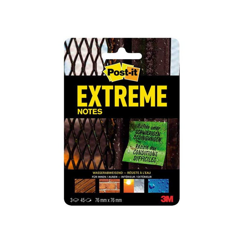 PACK 3 BLOCS NOTAS REPOSICIONABLES POST-IT EXTREME 76x76mm