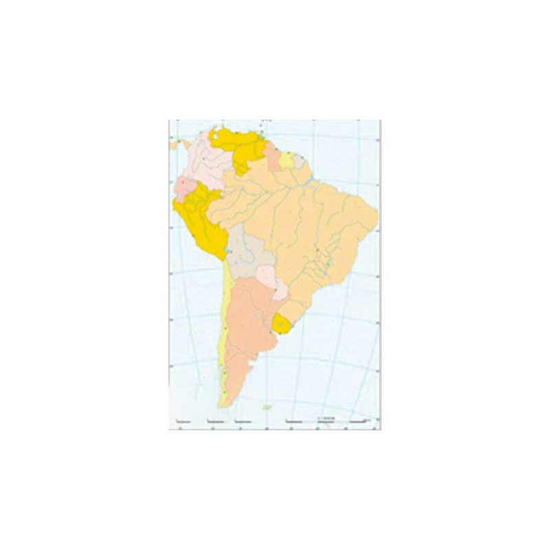 PACK 50 MAPAS MUDOS EN COLOR "POLÍTICO: AMÉRICA DEL SUR"